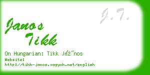 janos tikk business card